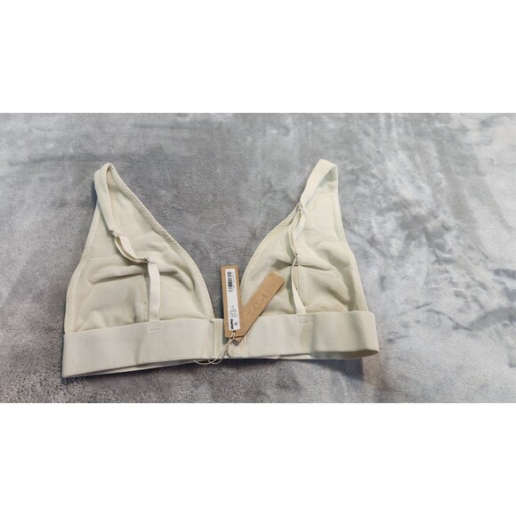 NWT SKIMS Medium Bone Cotton Rib Plunge Bralette BR-PLG-0037 - Picture 5 of 6
